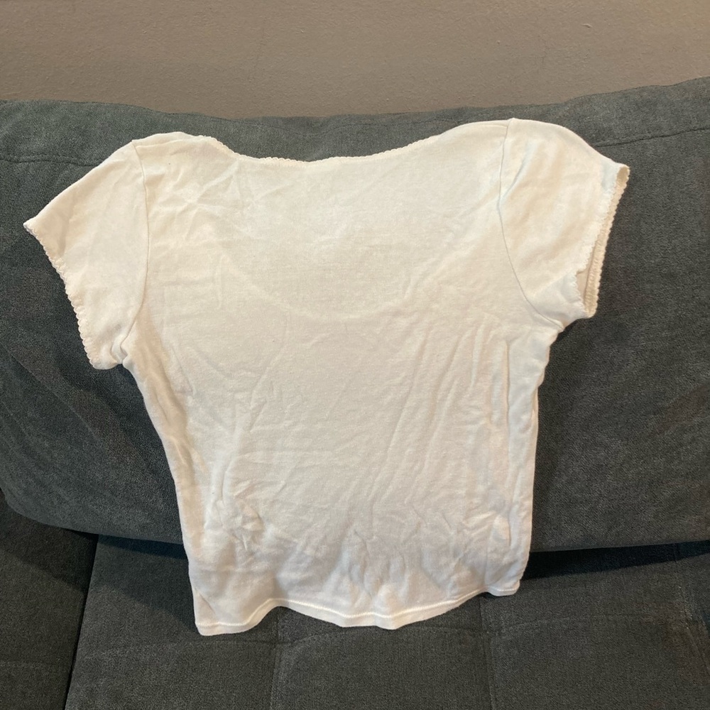 John Galt White basic scoop neck